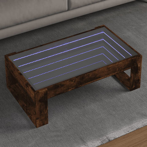 vidaXL Couchtisch mit Infinity-LED Räuchereiche 90x53x30 cm