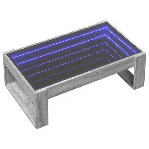 vidaXL Couchtisch mit Infinity-LED Grau Sonoma 90x53x30 cm