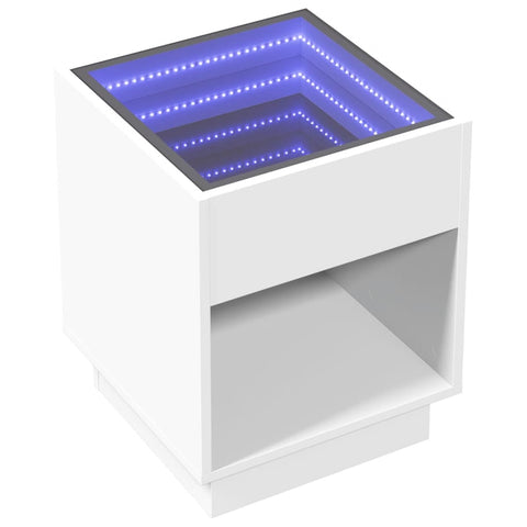 vidaXL Couchtisch mit Infinity-LED Weiß 40x40x50 cm