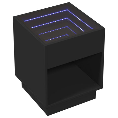 vidaXL Couchtisch mit Infinity-LED Schwarz 40x40x50 cm