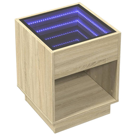 vidaXL Couchtisch mit Infinity-LED Sonoma-Eiche 40x40x50 cm