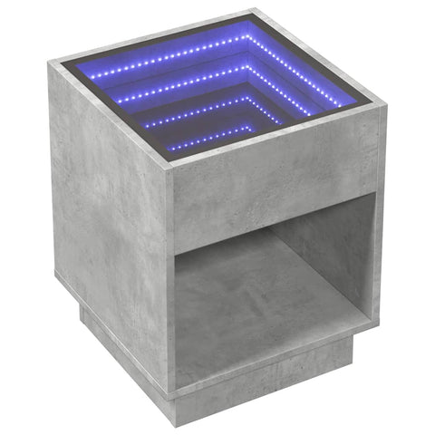 vidaXL Couchtisch mit Infinity-LED Betongrau 40x40x50 cm