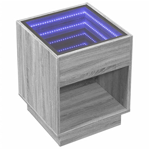 vidaXL Couchtisch mit Infinity-LED Grau Sonoma 40x40x50 cm