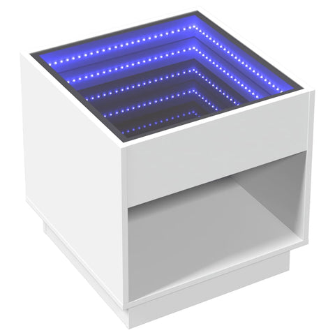 vidaXL Couchtisch mit Infinity-LED Weiß 50x50x50 cm