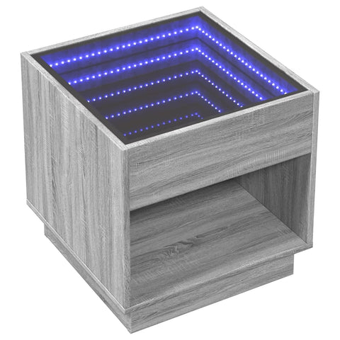 vidaXL Couchtisch mit Infinity-LED Grau Sonoma 50x50x50 cm