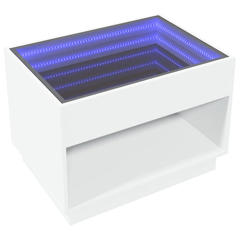 vidaXL Couchtisch mit Infinity-LED Weiß 70x50x50 cm