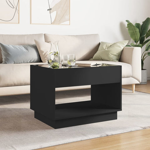 vidaXL Couchtisch mit Infinity-LED Schwarz 70x50x50 cm