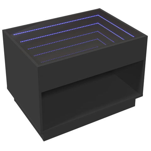 vidaXL Couchtisch mit Infinity-LED Schwarz 70x50x50 cm