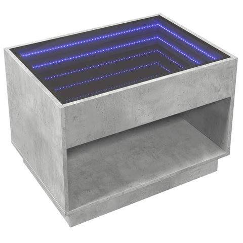 vidaXL Couchtisch mit Infinity-LED Betongrau 70x50x50 cm