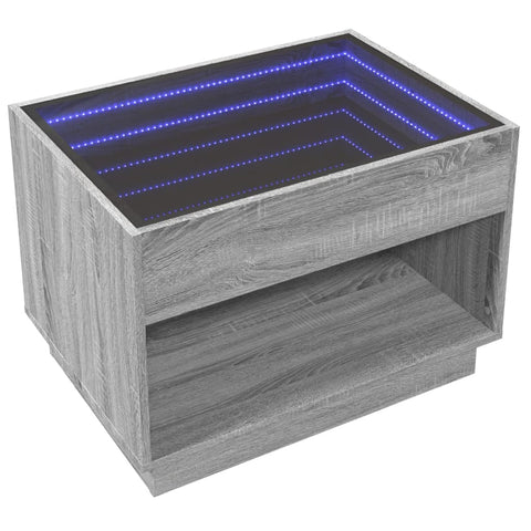 vidaXL Couchtisch mit Infinity-LED Grau Sonoma 70x50x50 cm