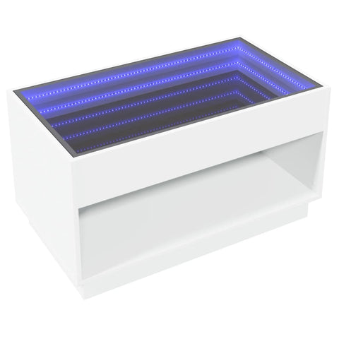 vidaXL Couchtisch mit Infinity-LED Weiß 90x50x50 cm