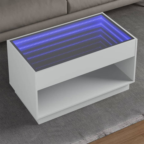 vidaXL Couchtisch mit Infinity-LED Weiß 90x50x50 cm