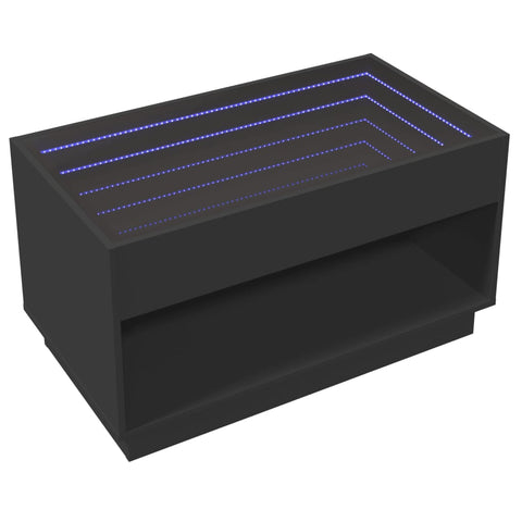 vidaXL Couchtisch mit Infinity-LED Schwarz 90x50x50 cm