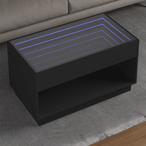 vidaXL Couchtisch mit Infinity-LED Schwarz 90x50x50 cm