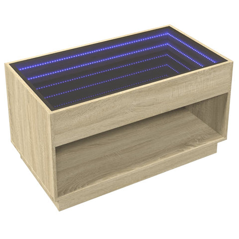 vidaXL Couchtisch mit Infinity-LED Sonoma-Eiche 90x50x50 cm