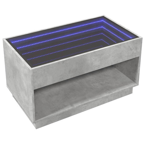 vidaXL Couchtisch mit Infinity-LED Betongrau 90x50x50 cm