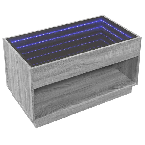 vidaXL Couchtisch mit Infinity-LED Grau Sonoma 90x50x50 cm