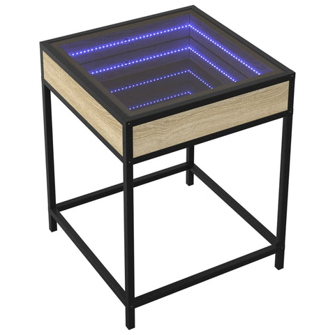 vidaXL Couchtisch mit Infinity-LED Sonoma-Eiche 40x40x51 cm