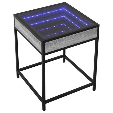 vidaXL Couchtisch mit Infinity-LED Grau Sonoma 40x40x51 cm