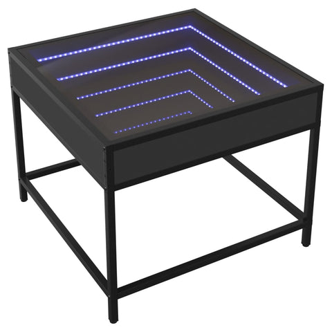 vidaXL Couchtisch mit Infinity-LED Schwarz 50x50x41 cm