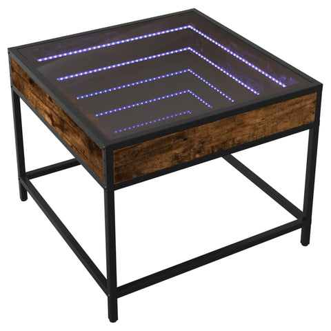 vidaXL Couchtisch mit Infinity-LED Räuchereiche 50x50x41 cm