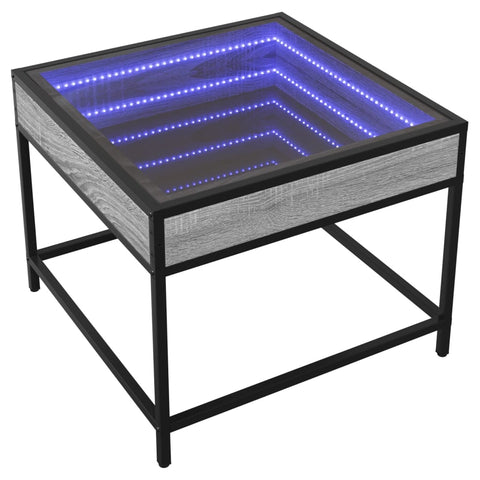 vidaXL Couchtisch mit Infinity-LED Grau Sonoma 50x50x41 cm