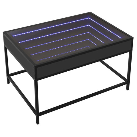 vidaXL Couchtisch mit Infinity-LED Schwarz 70x50x41 cm