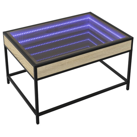 vidaXL Couchtisch mit Infinity-LED Sonoma-Eiche 70x50x41 cm