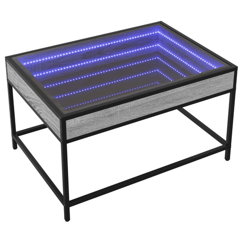 vidaXL Couchtisch mit Infinity-LED Grau Sonoma 70x50x41 cm