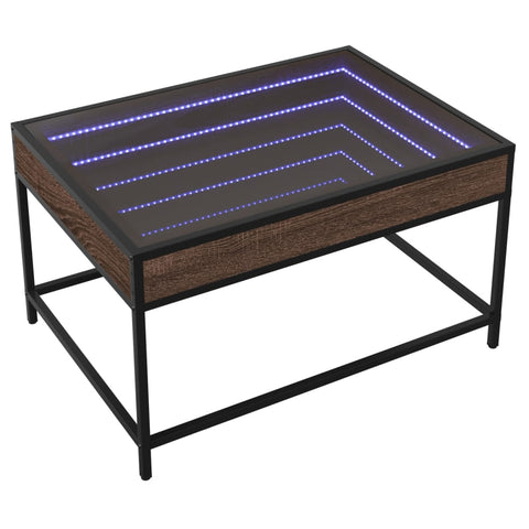 vidaXL Couchtisch mit Infinity-LED Braun Eichen-Optik 70x50x41 cm