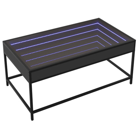 vidaXL Couchtisch mit Infinity-LED Schwarz 90x50x41 cm