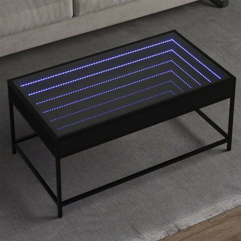 vidaXL Couchtisch mit Infinity-LED Schwarz 90x50x41 cm