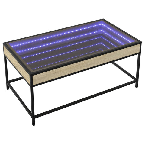 vidaXL Couchtisch mit Infinity-LED Sonoma-Eiche 90x50x41 cm