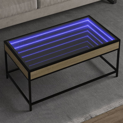 vidaXL Couchtisch mit Infinity-LED Sonoma-Eiche 90x50x41 cm