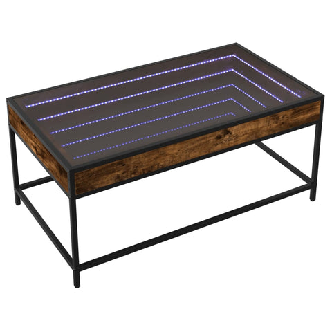 vidaXL Couchtisch mit Infinity-LED Räuchereiche 90x50x41 cm