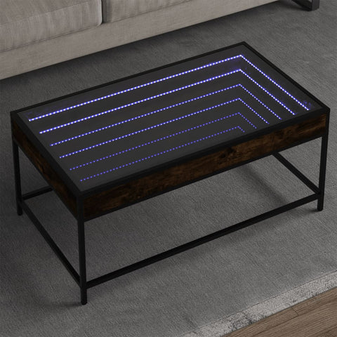 vidaXL Couchtisch mit Infinity-LED Räuchereiche 90x50x41 cm