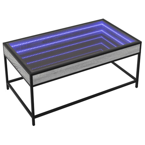 vidaXL Couchtisch mit Infinity-LED Grau Sonoma 90x50x41 cm