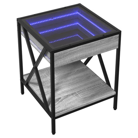 vidaXL Couchtisch mit Infinity-LED Grau Sonoma 40x40x49 cm