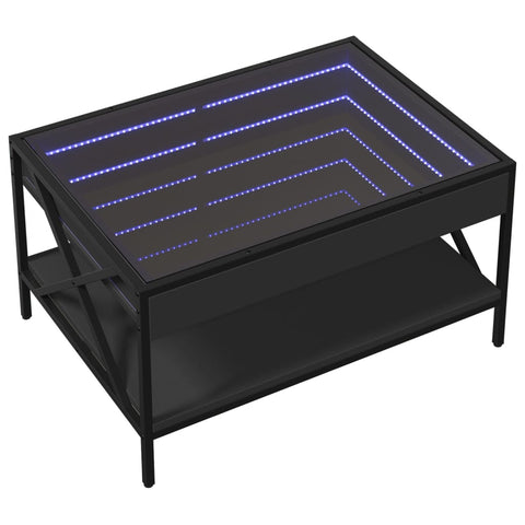 vidaXL Couchtisch mit Infinity-LED Schwarz 70x50x38 cm