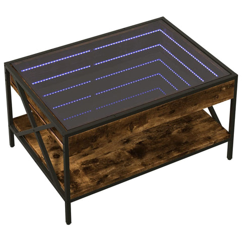 vidaXL Couchtisch mit Infinity-LED Räuchereiche 70x50x38 cm