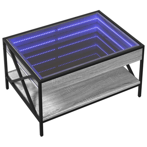 vidaXL Couchtisch mit Infinity-LED Grau Sonoma 70x50x38 cm