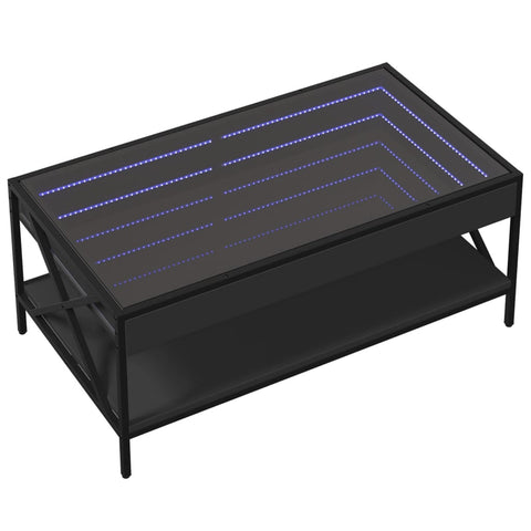 vidaXL Couchtisch mit Infinity-LED Schwarz 90x50x38 cm