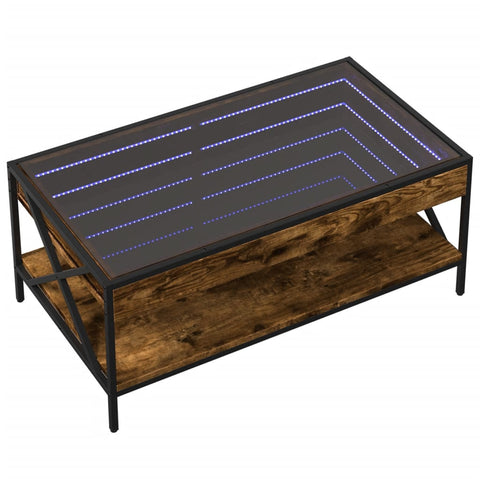 vidaXL Couchtisch mit Infinity-LED Räuchereiche 90x50x38 cm