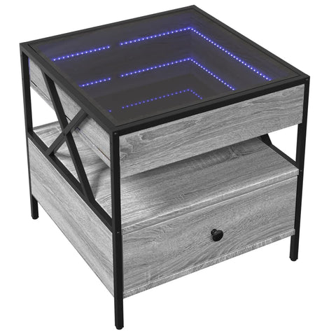 vidaXL Couchtisch mit Infinity-LED Grau Sonoma 50x50x51 cm