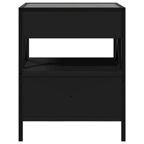 vidaXL Couchtisch mit Infinity-LED Schwarz 40x40x51 cm