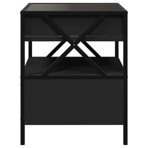 vidaXL Couchtisch mit Infinity-LED Schwarz 40x40x51 cm