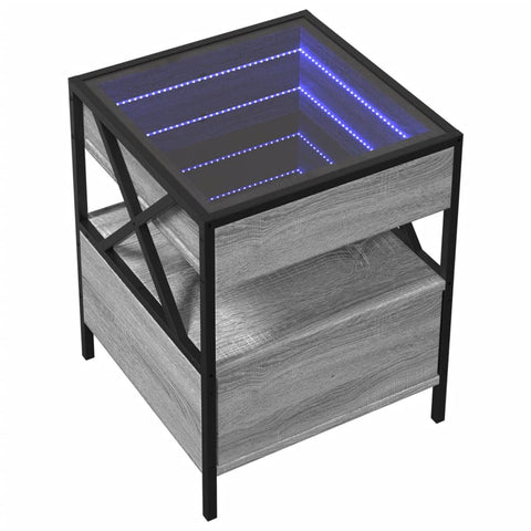 vidaXL Couchtisch mit Infinity-LED Grau Sonoma 40x40x51 cm