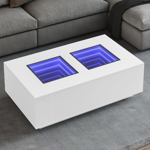 vidaXL Couchtisch mit Infinity-LED Weiß 116x69x40 cm