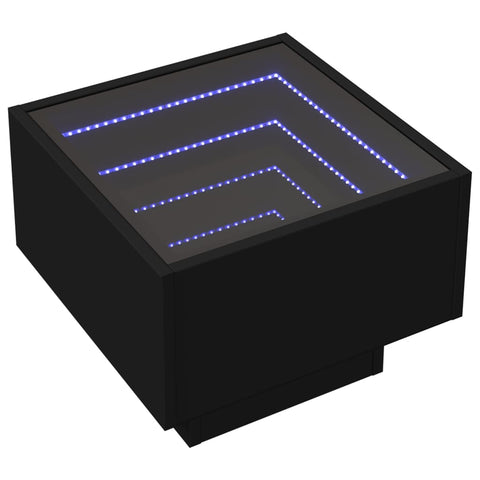 vidaXL Nachttisch mit Infinity-LED Schwarz 40x40x30 cm