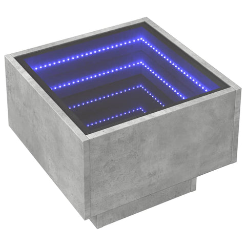 vidaXL Nachttisch mit Infinity-LED Betongrau 40x40x30 cm